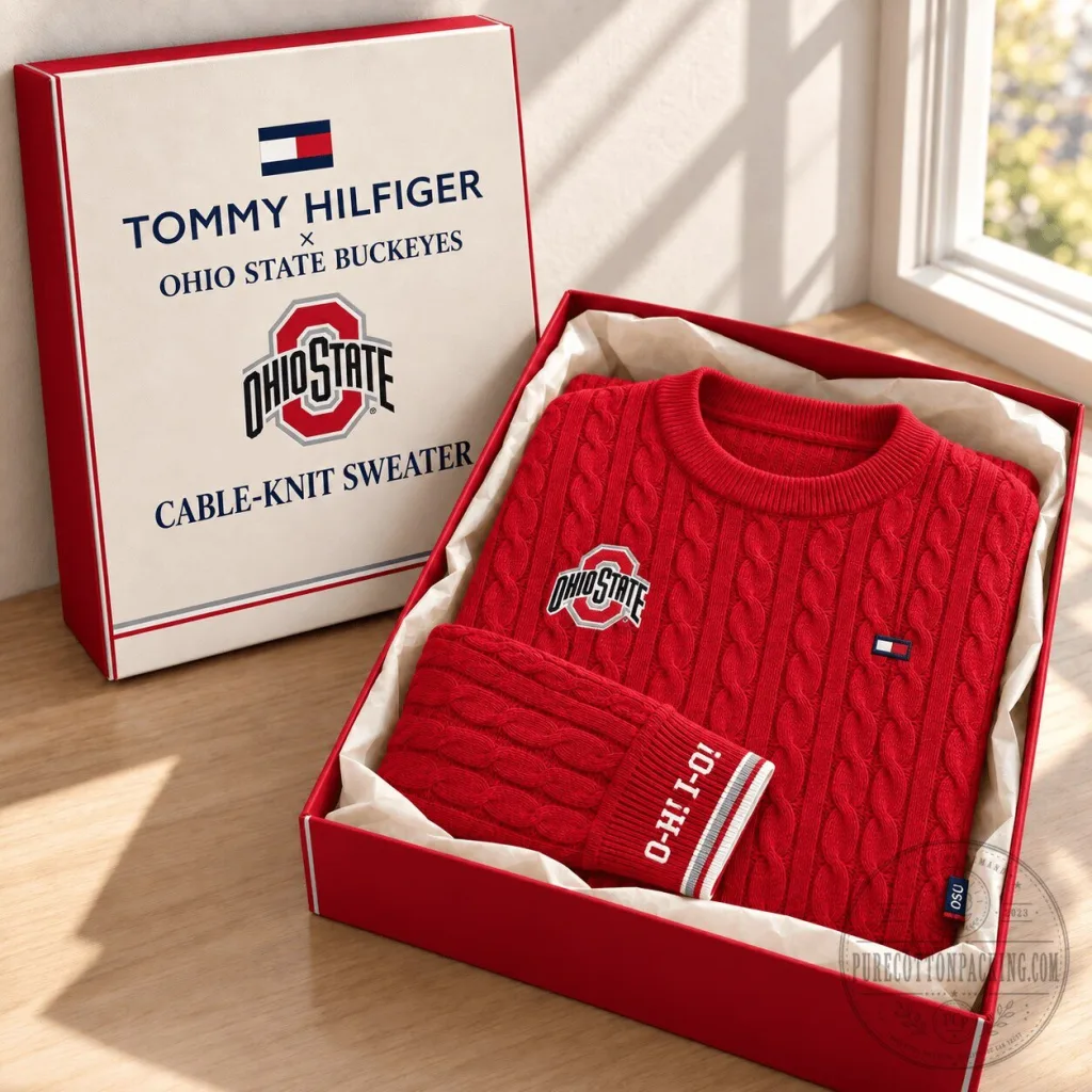 Ohio State Buckeyes Tommy Hilfiger Cable-Knit Sweater Ohio State Buckeyes Tommy Hilfiger Cable-Knit Sweater