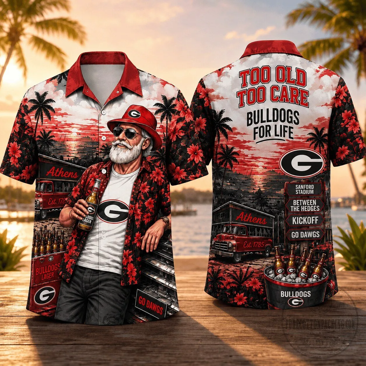 Georgia Bulldogs Hawaiian Shirt Too Old Too Care Bulldogs For Life