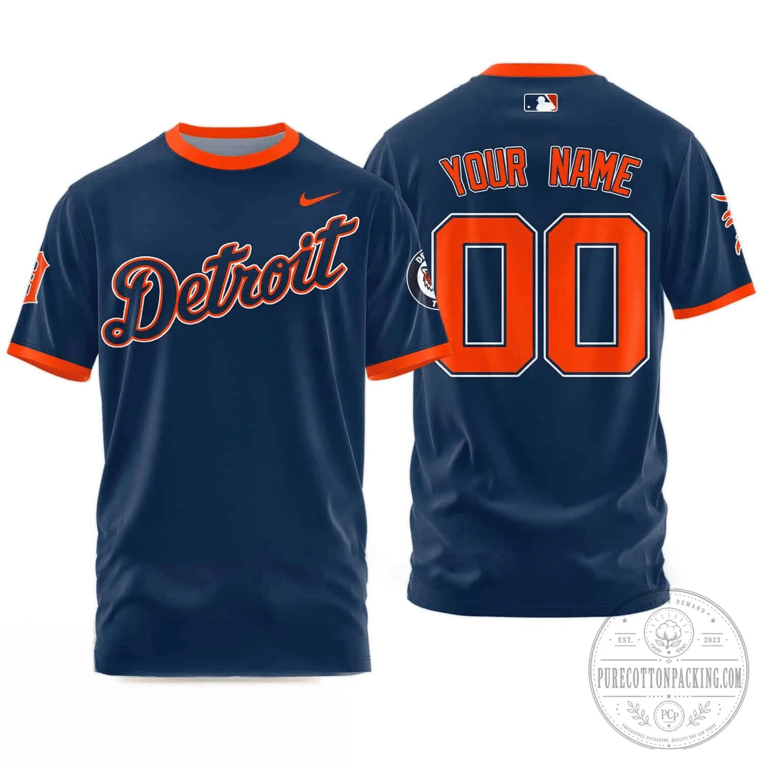 Detroit Tigers Custom Name And Number Baseball Jersey