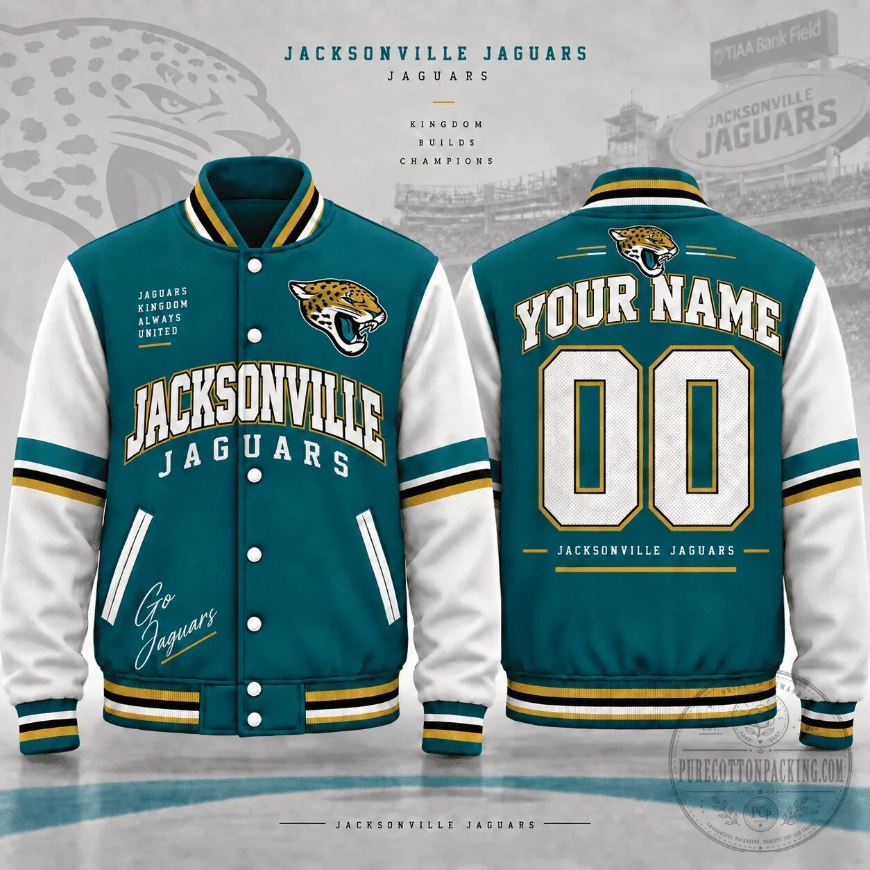 Jacksonville Jaguars Custom Name And Number Varsity Jacket