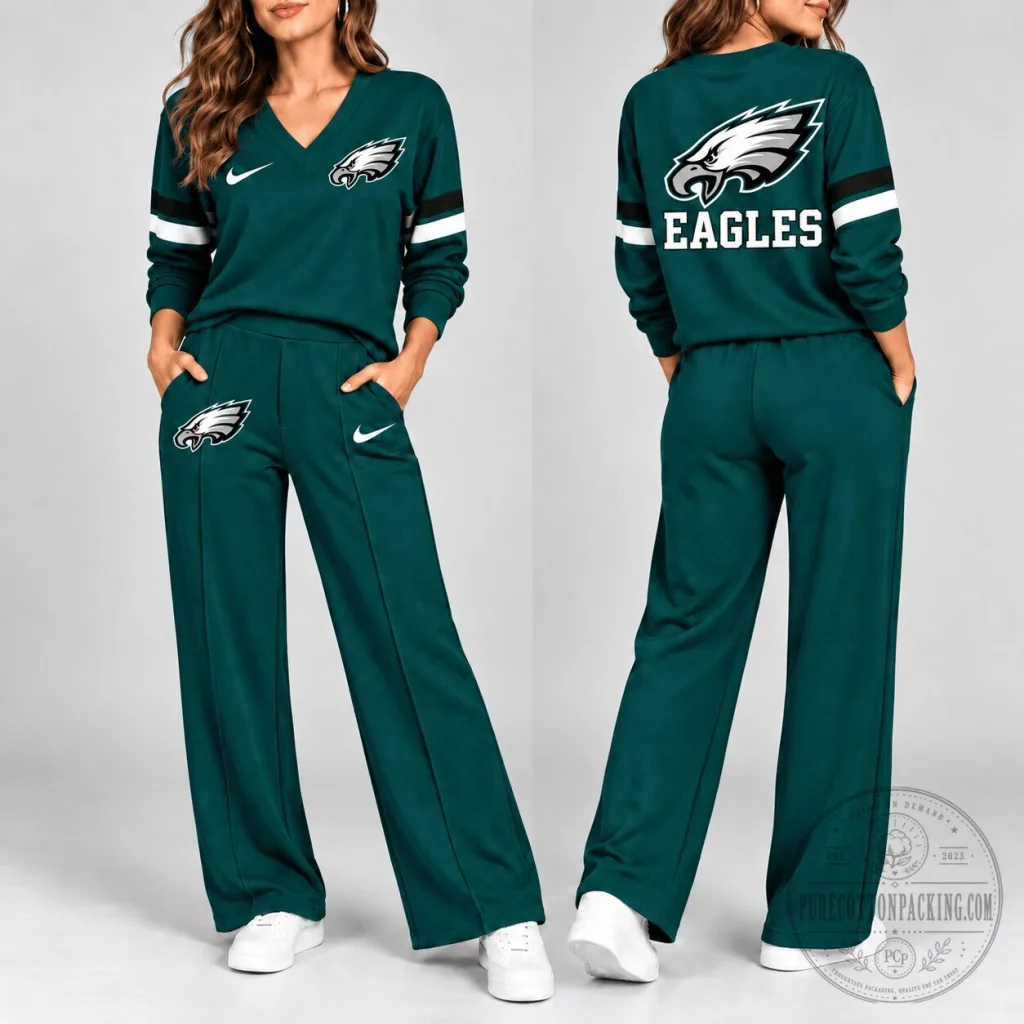 Philadelphia Eagles Womens V-Neck Lounge Set Philadelphia Eagles Womens V-Neck Lounge Set
