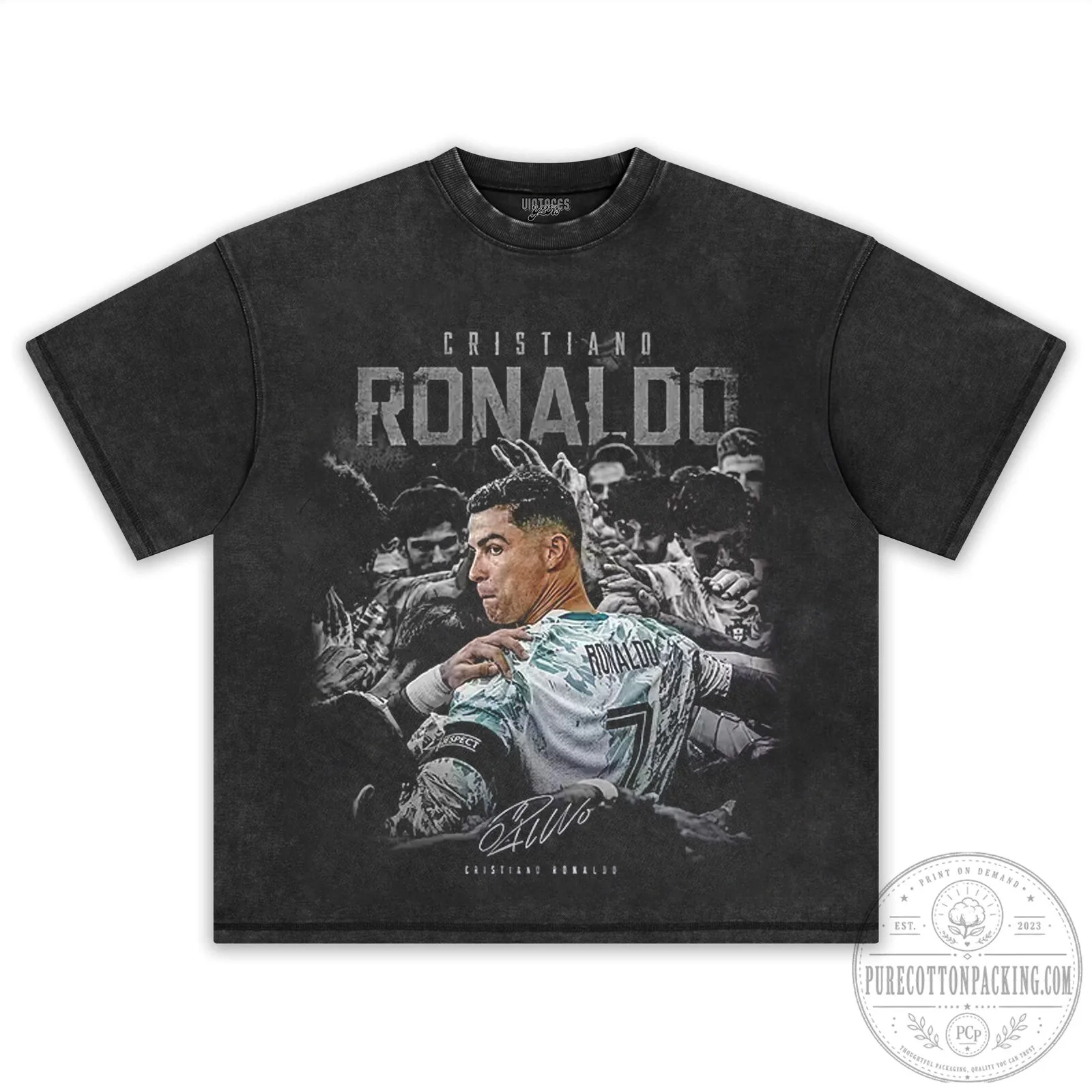 Cristiano Ronaldo Football Legend Graphic Print Black Short Sleeve T-Shirt 8 Cristiano Ronaldo Football Legend Graphic Print Black Short Sleeve T-Shirt