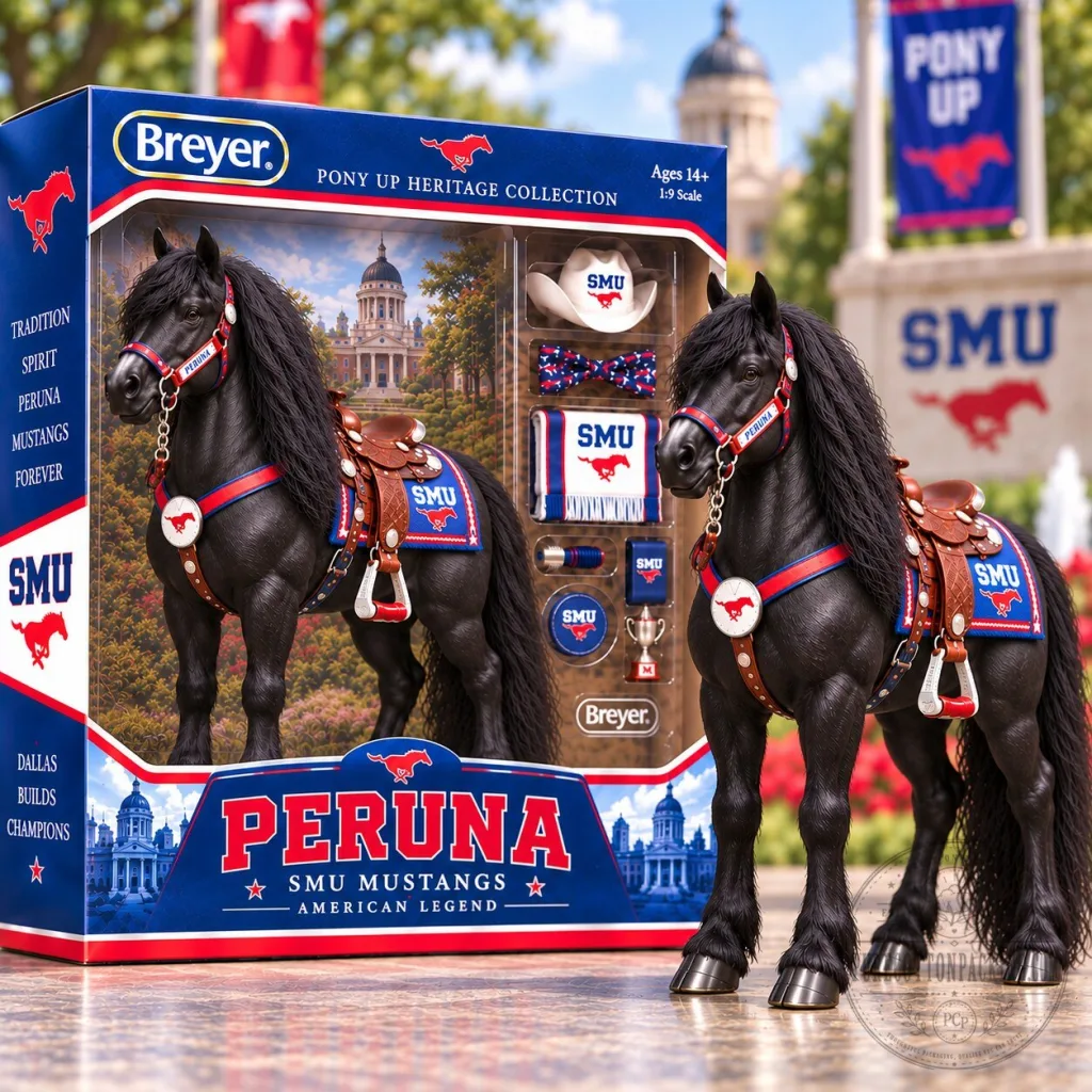 Southern Methodist University Mustangs Peruna Horse Figurine Collectible Set Southern Methodist University Mustangs Peruna Horse Figurine Collectible Set