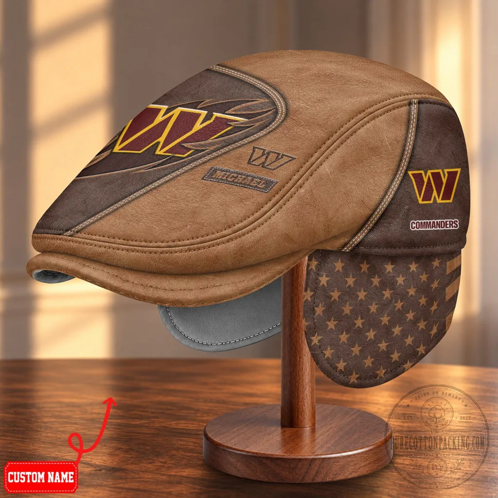 Washington Commanders NFL Flat Cap with Foldable Ear Flaps Washington Commanders NFL Flat Cap with Foldable Ear Flaps