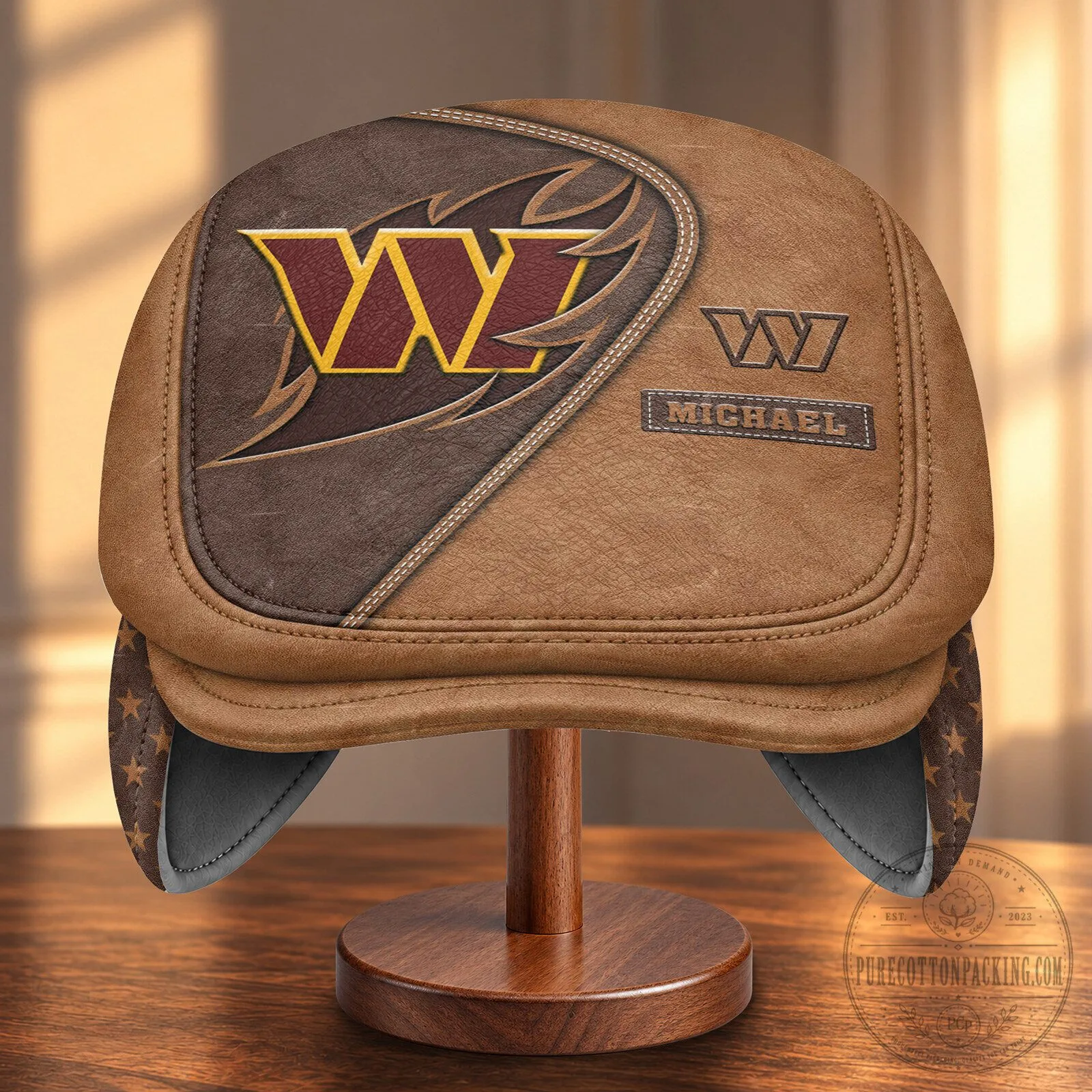 Washington Commanders NFL Flat Cap with Foldable Ear Flaps 7 Washington Commanders NFL Flat Cap with Foldable Ear Flaps