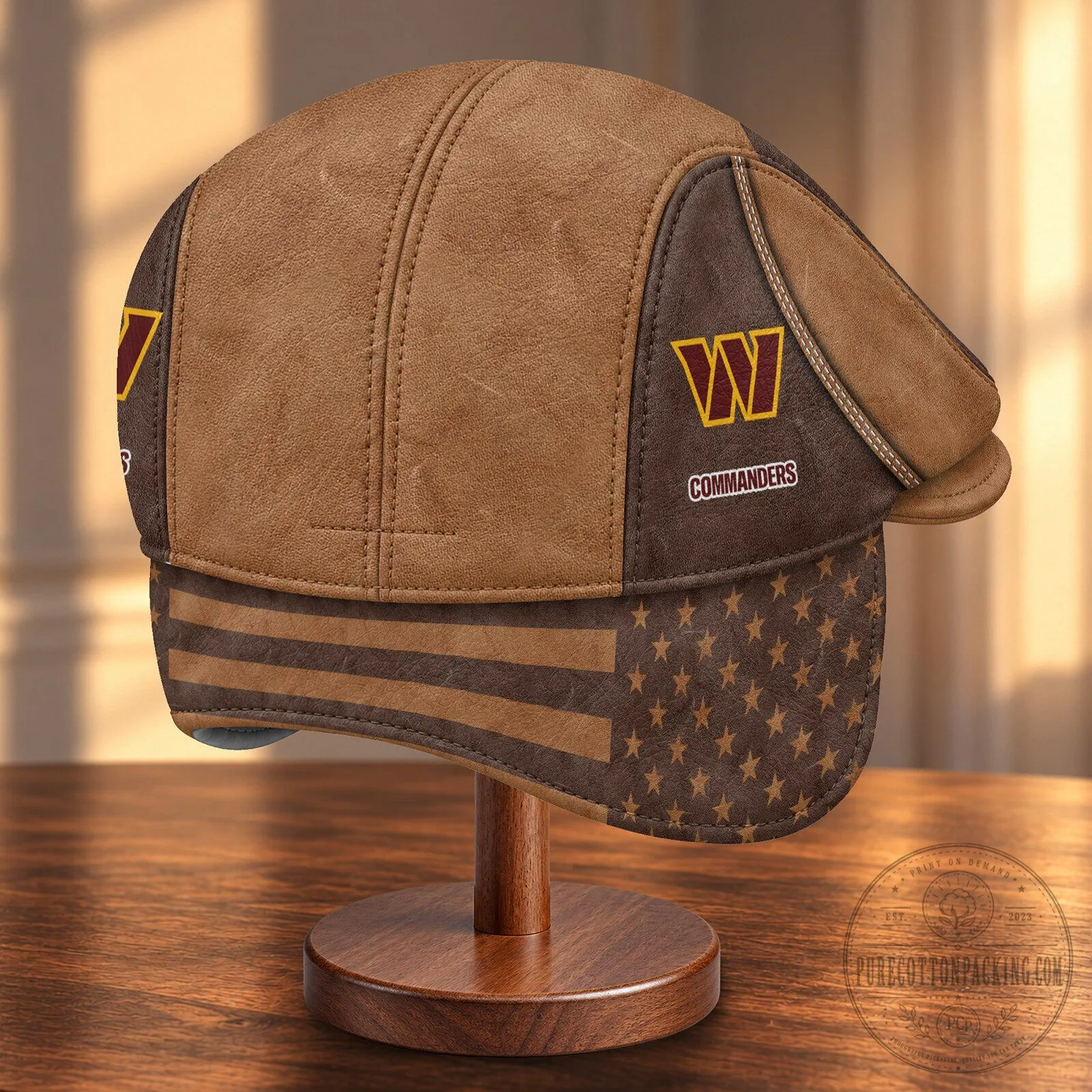 Washington Commanders NFL Flat Cap with Foldable Ear Flaps 8 Washington Commanders NFL Flat Cap with Foldable Ear Flaps