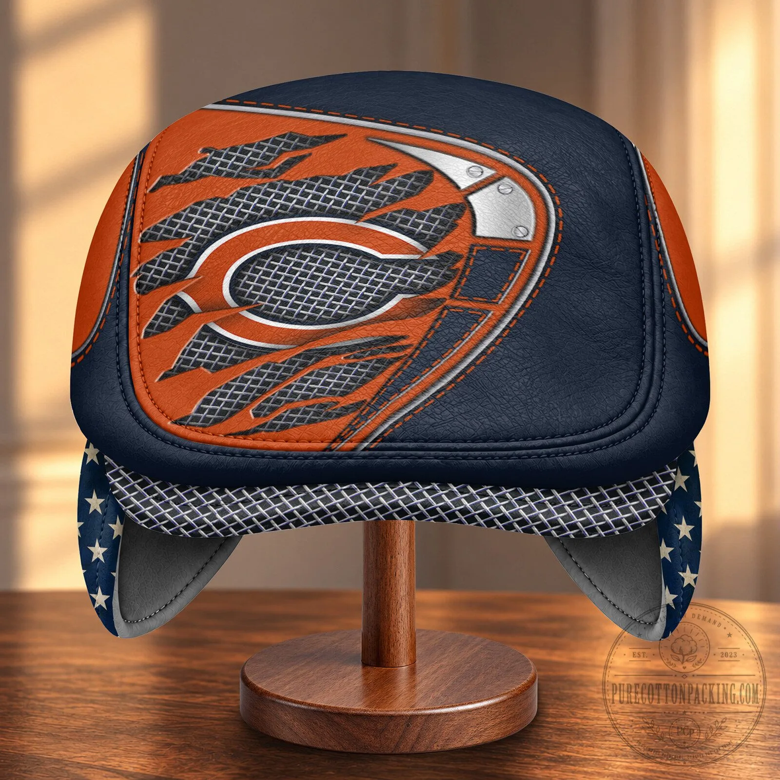 Chicago Bears NFL Flat Cap with Foldable Ear Flaps 7 Chicago Bears NFL Flat Cap with Foldable Ear Flaps