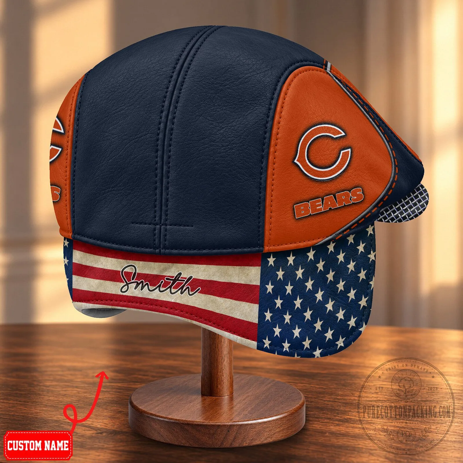 Chicago Bears NFL Flat Cap with Foldable Ear Flaps 8 Chicago Bears NFL Flat Cap with Foldable Ear Flaps