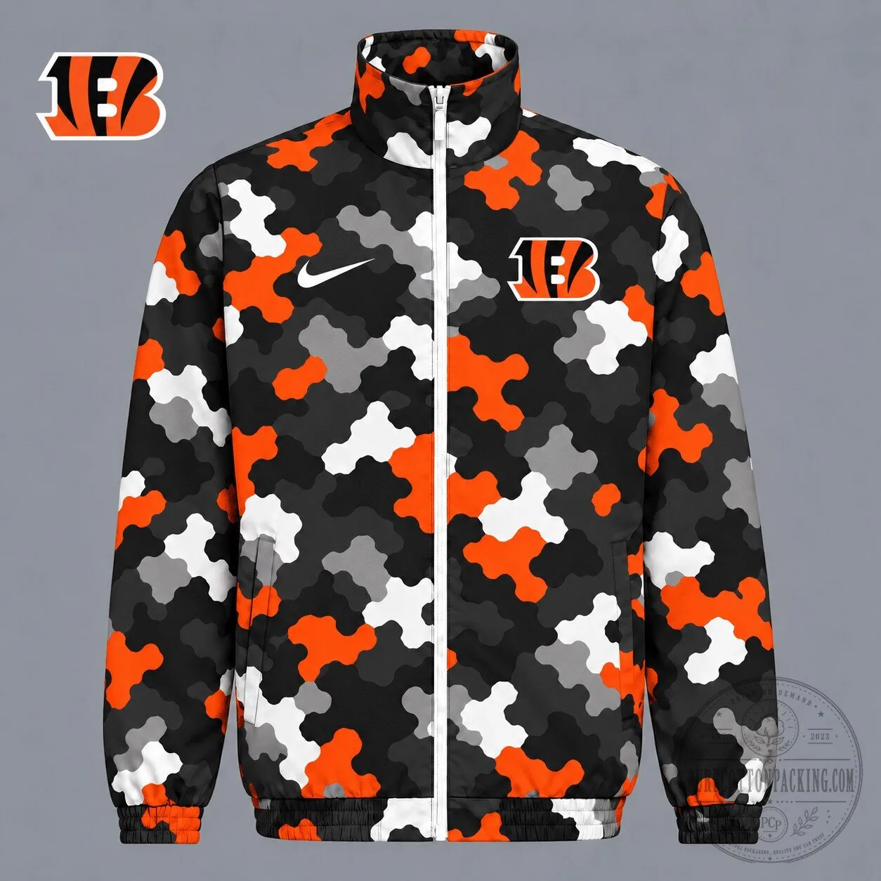 Cincinnati Bengals Camouflage Pattern Full-Zip Sports Jacket