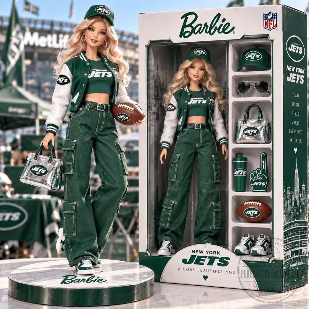 New York Jets Barbie Doll Commemorative Collectible Figurine New York Jets Barbie Doll Commemorative Collectible Figurine