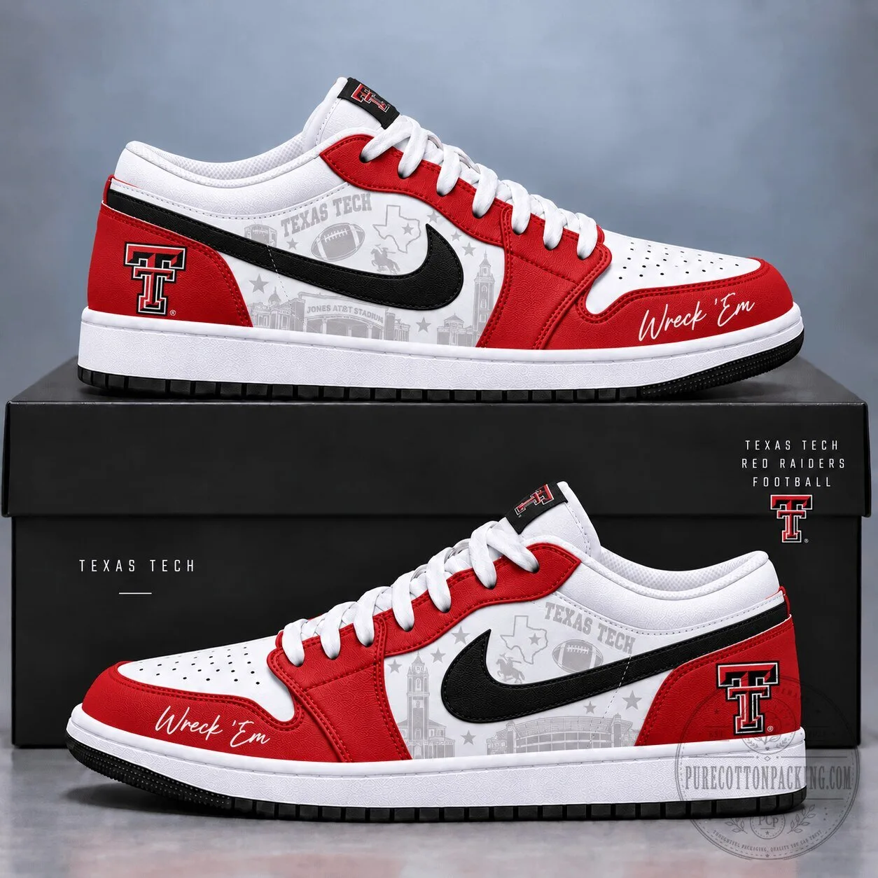 Texas Tech Red Raiders Football Team Custom Printed Sneakers