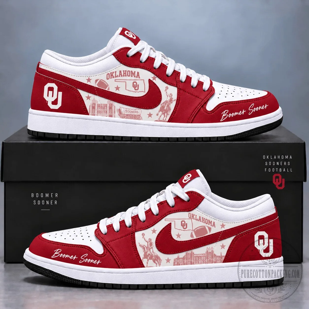 Oklahoma Sooners Football Team Spirit Custom Printed Shoes