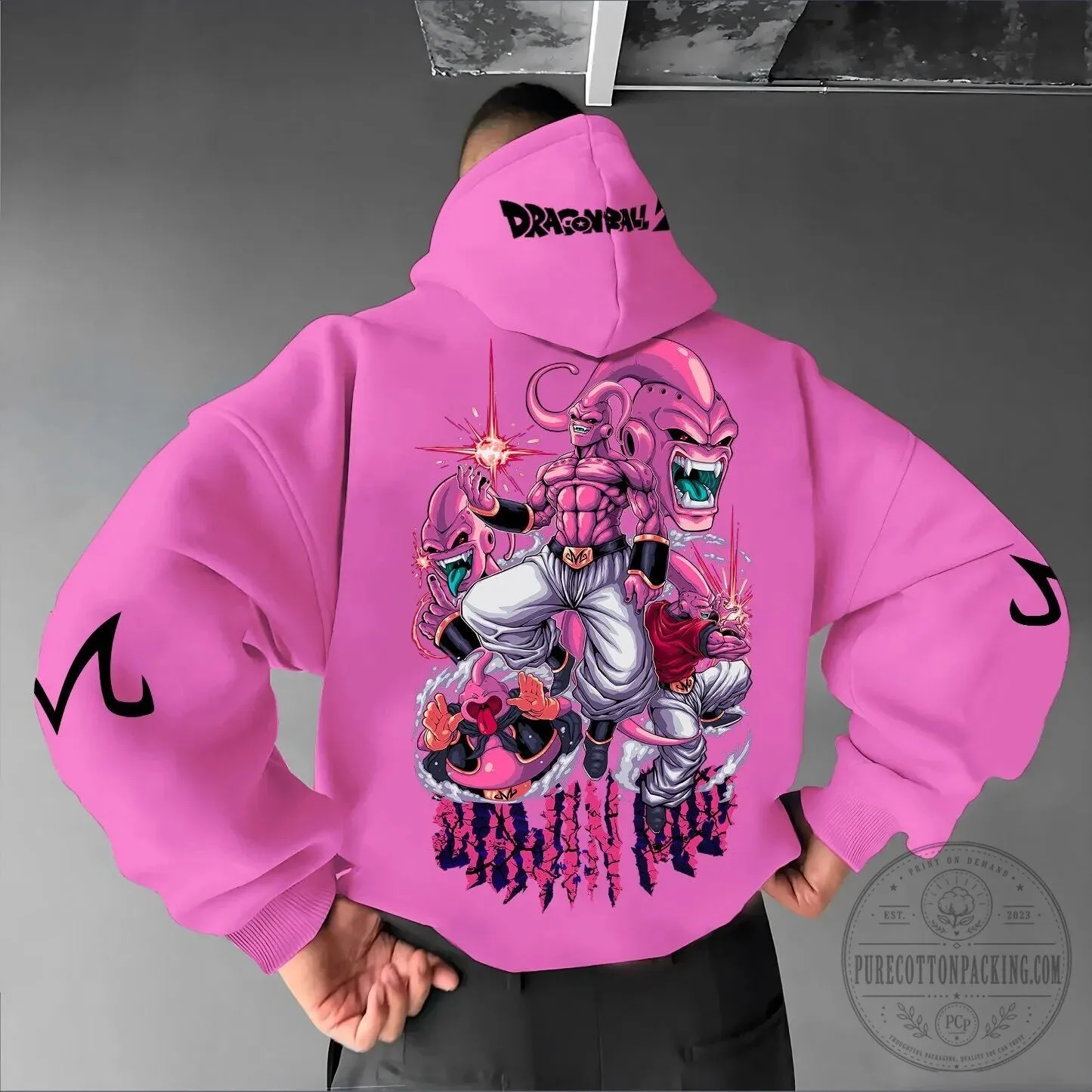 Dragon Ball Z Majin Buu Character Art Pink Unisex Hoodie