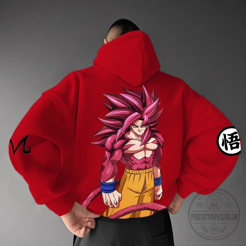 Dragon Ball Z Super Saiyan 4 Goku Red Anime Graphic Hoodie