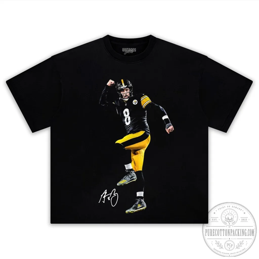 Kenny Pickett Pittsburgh Steelers Football Player Signature T-Shirt Kenny Pickett Pittsburgh Steelers Football Player Signature T-Shirt