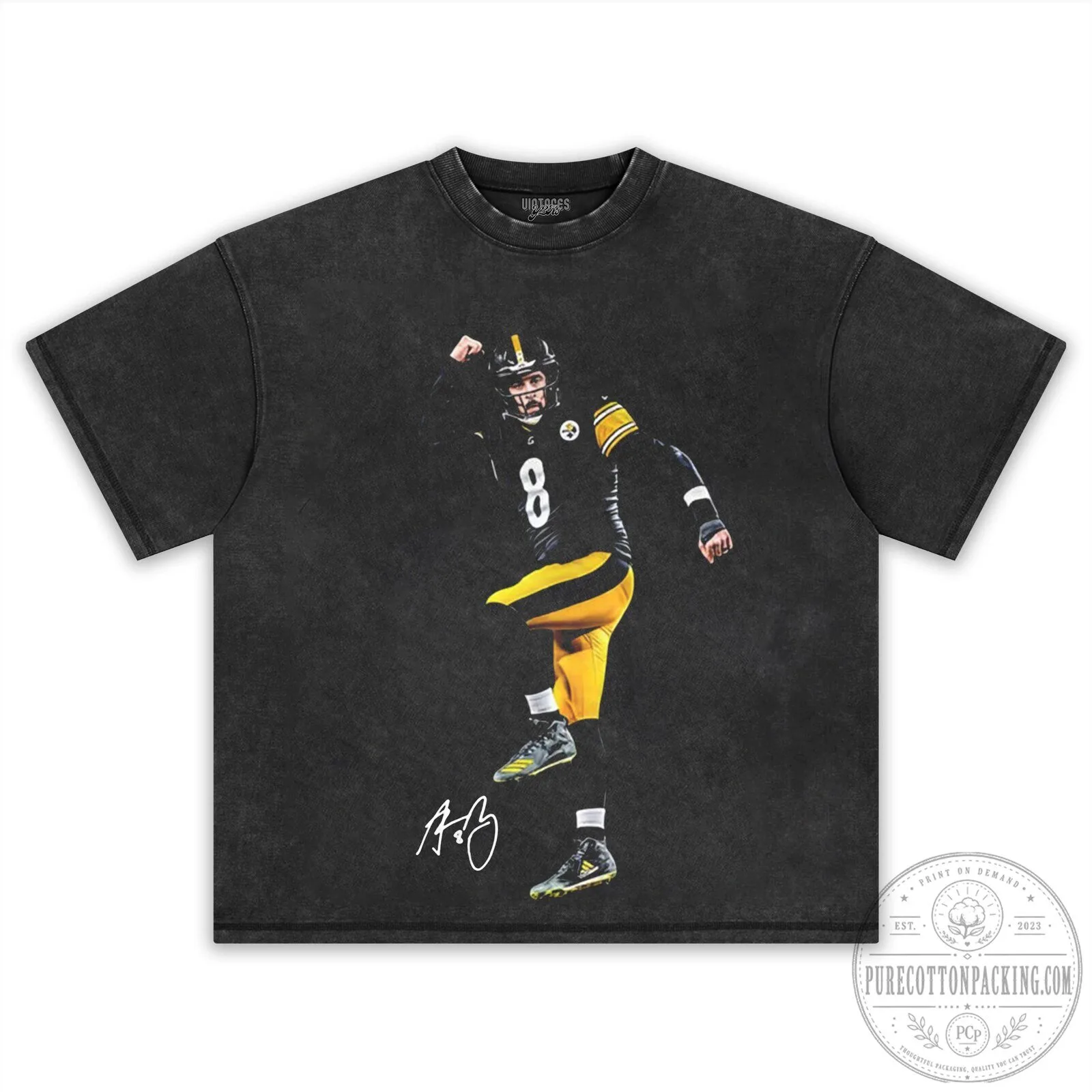 Kenny Pickett Pittsburgh Steelers Football Player Signature T-Shirt 6 Kenny Pickett Pittsburgh Steelers Football Player Signature T-Shirt