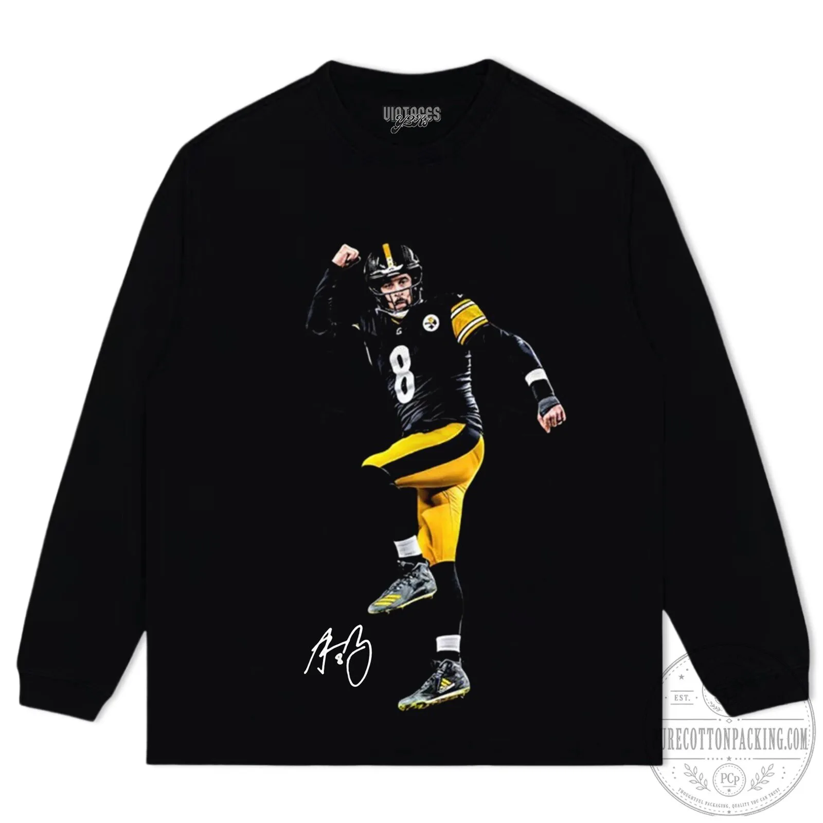 Kenny Pickett Pittsburgh Steelers Football Player Signature T-Shirt 7 Kenny Pickett Pittsburgh Steelers Football Player Signature T-Shirt