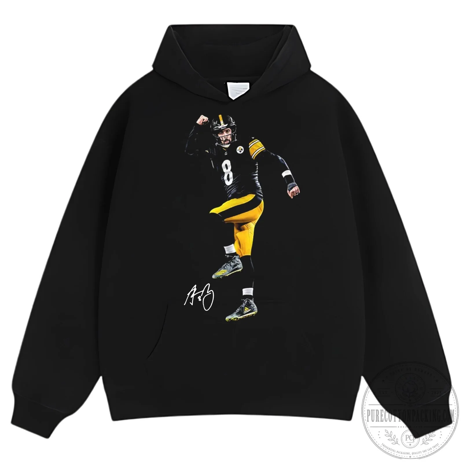 Kenny Pickett Pittsburgh Steelers Football Player Signature T-Shirt 9 Kenny Pickett Pittsburgh Steelers Football Player Signature T-Shirt