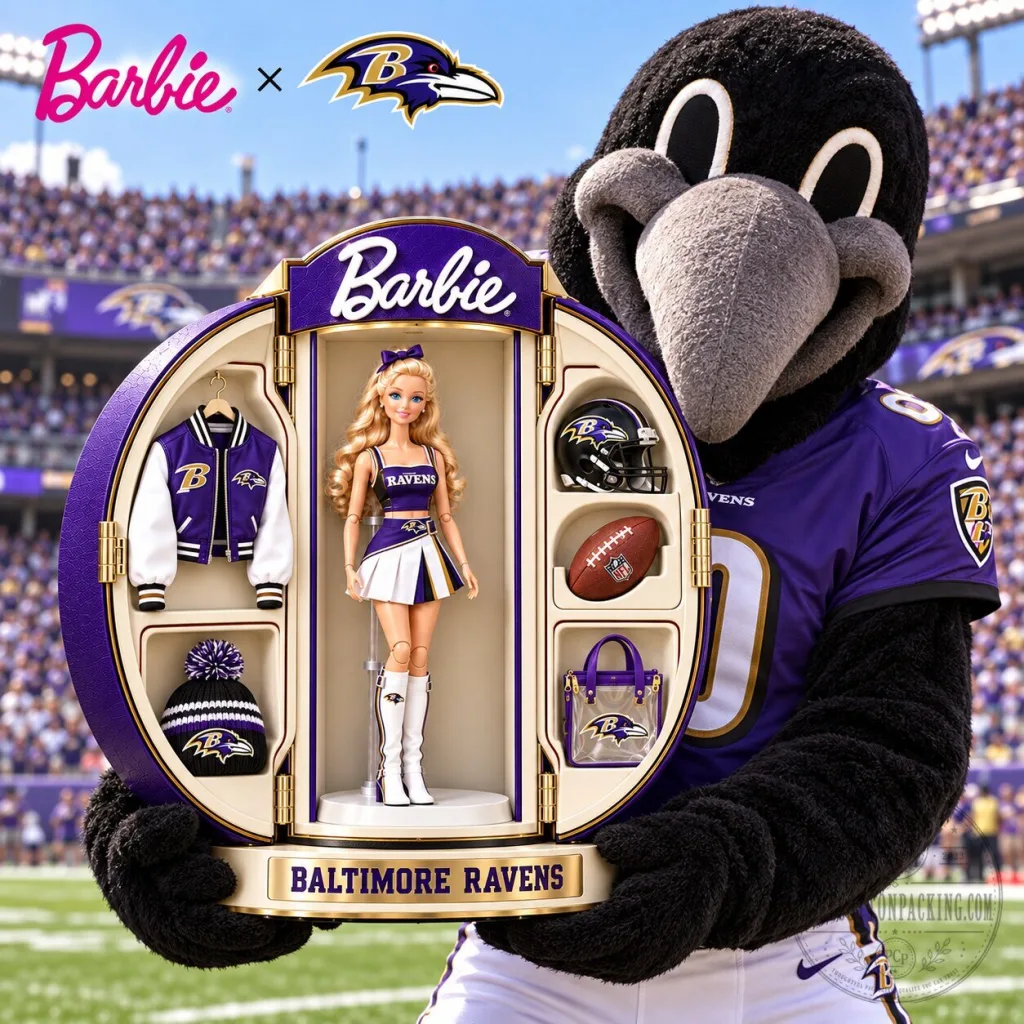 Barbie Doll Baltimore Ravens NFL Football Cheerleader Collectible Figurine Barbie Doll Baltimore Ravens NFL Football Cheerleader Collectible Figurine