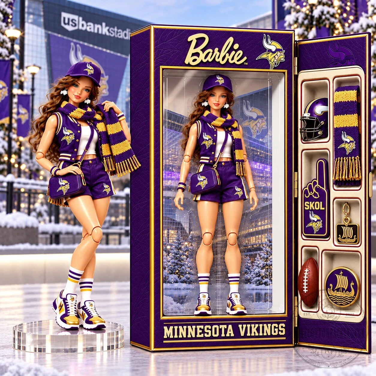 Barbie Doll Minnesota Vikings Collectible Football Team Figure