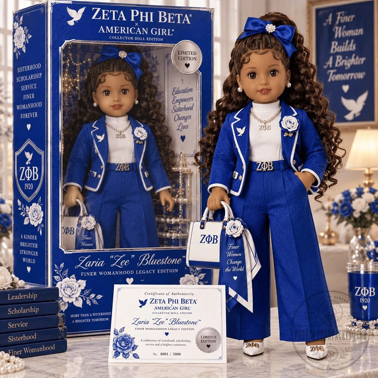 Zeta Phi Beta American Girl Collector Doll Zaria Bluestone