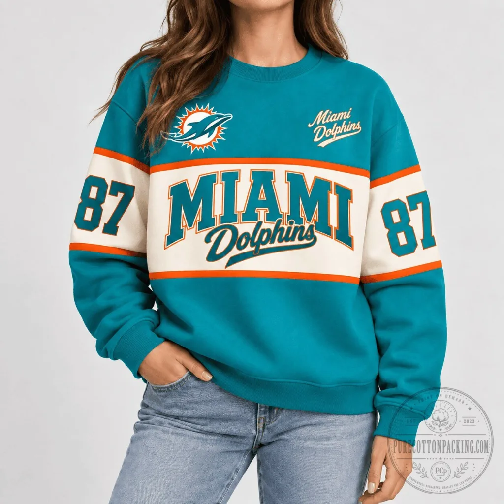 Miami Dolphins National Football League Retro Varsity Sweatshirt Miami Dolphins National Football League Retro Varsity Sweatshirt