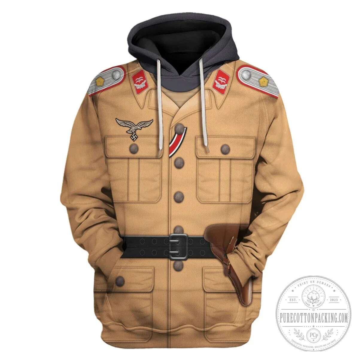 German Luftwaffe Tropical Uniform Artillery Lieutenant Costume Hoodie 15 German Luftwaffe Tropical Uniform Artillery Lieutenant Costume Hoodie