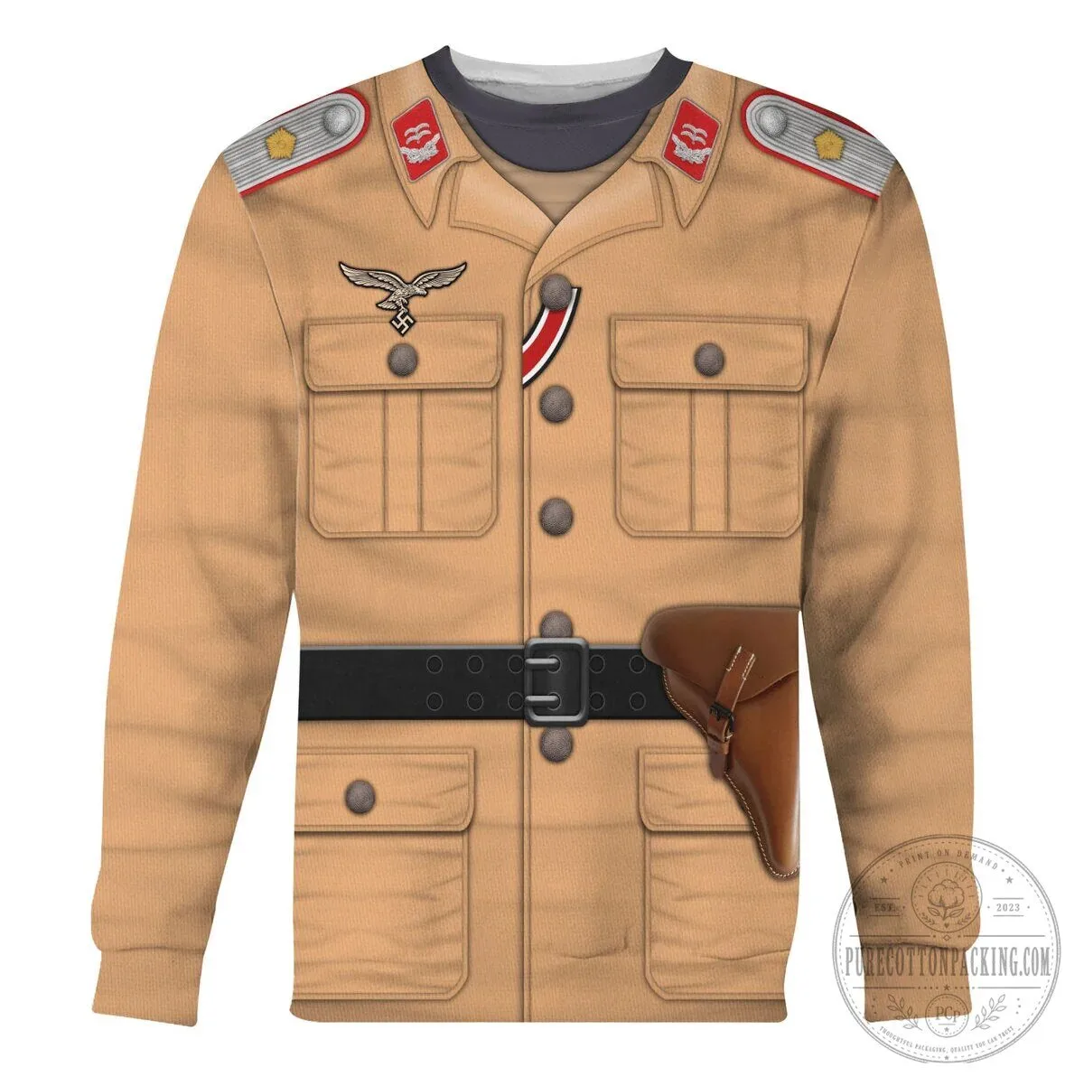 German Luftwaffe Tropical Uniform Artillery Lieutenant Costume Hoodie 16 German Luftwaffe Tropical Uniform Artillery Lieutenant Costume Hoodie