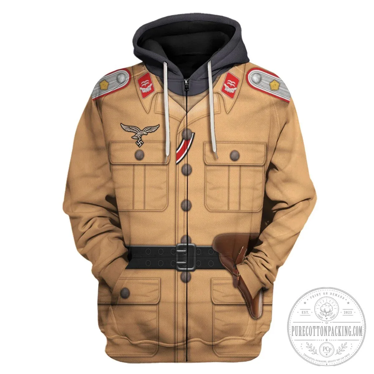 German Luftwaffe Tropical Uniform Artillery Lieutenant Costume Hoodie 18 German Luftwaffe Tropical Uniform Artillery Lieutenant Costume Hoodie