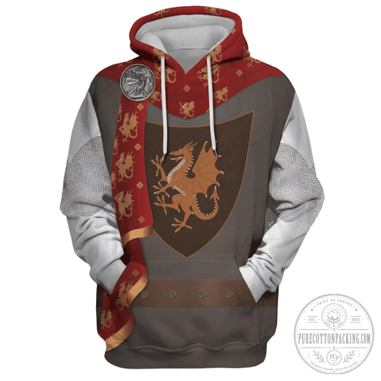 King Arthur Pendragon Dragon Crest Medieval Fantasy Costume Hoodie Sweatshirt 11 King Arthur Pendragon Dragon Crest Medieval Fantasy Costume Hoodie Sweatshirt