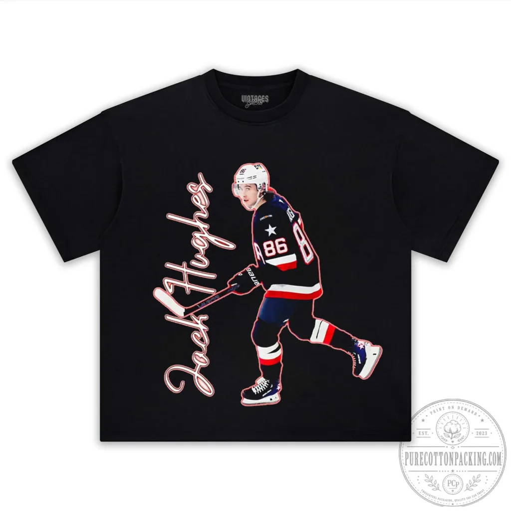 Jack Hughes United States of America Hockey Player Graphic T-Shirt Jack Hughes United States of America Hockey Player Graphic T-Shirt