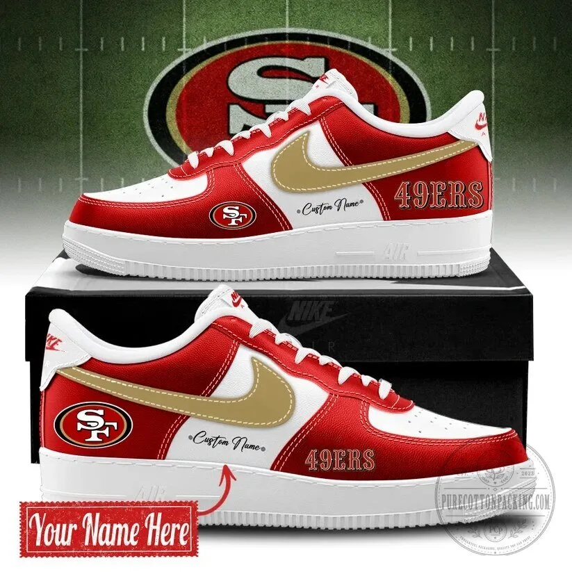 San Francisco 49ers Custom Name Football Team Sneakers Shoes