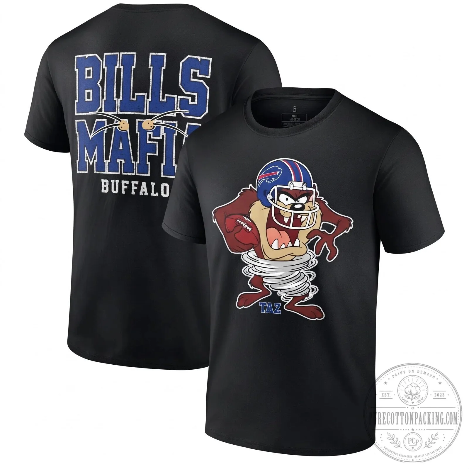 Buffalo Bills Tazmanian Devil Looney Tunes Football Mafia Graphic T-Shirt 6 Buffalo Bills Tazmanian Devil Looney Tunes Football Mafia Graphic T-Shirt