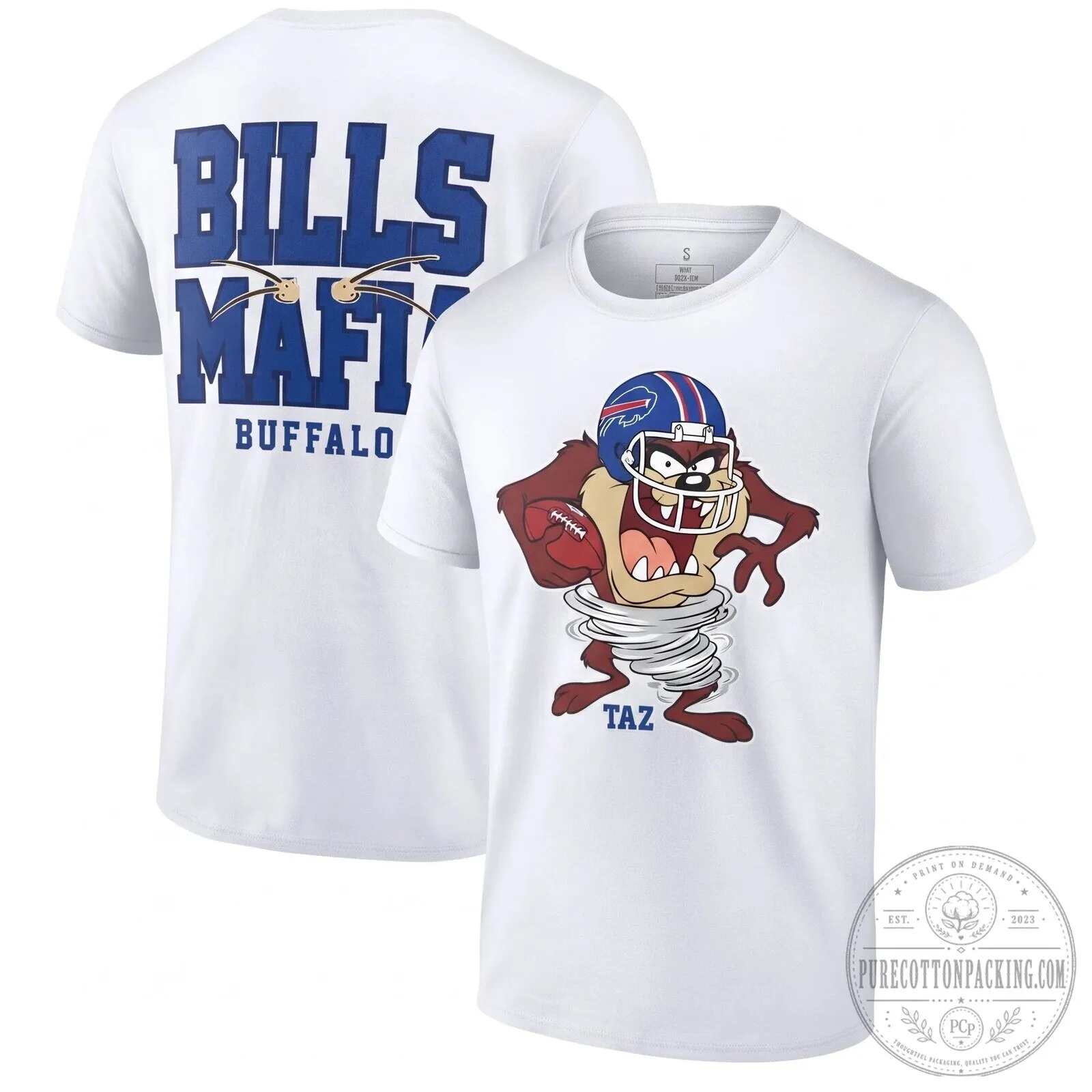 Buffalo Bills Tazmanian Devil Looney Tunes Football Mafia Graphic T-Shirt 7 Buffalo Bills Tazmanian Devil Looney Tunes Football Mafia Graphic T-Shirt