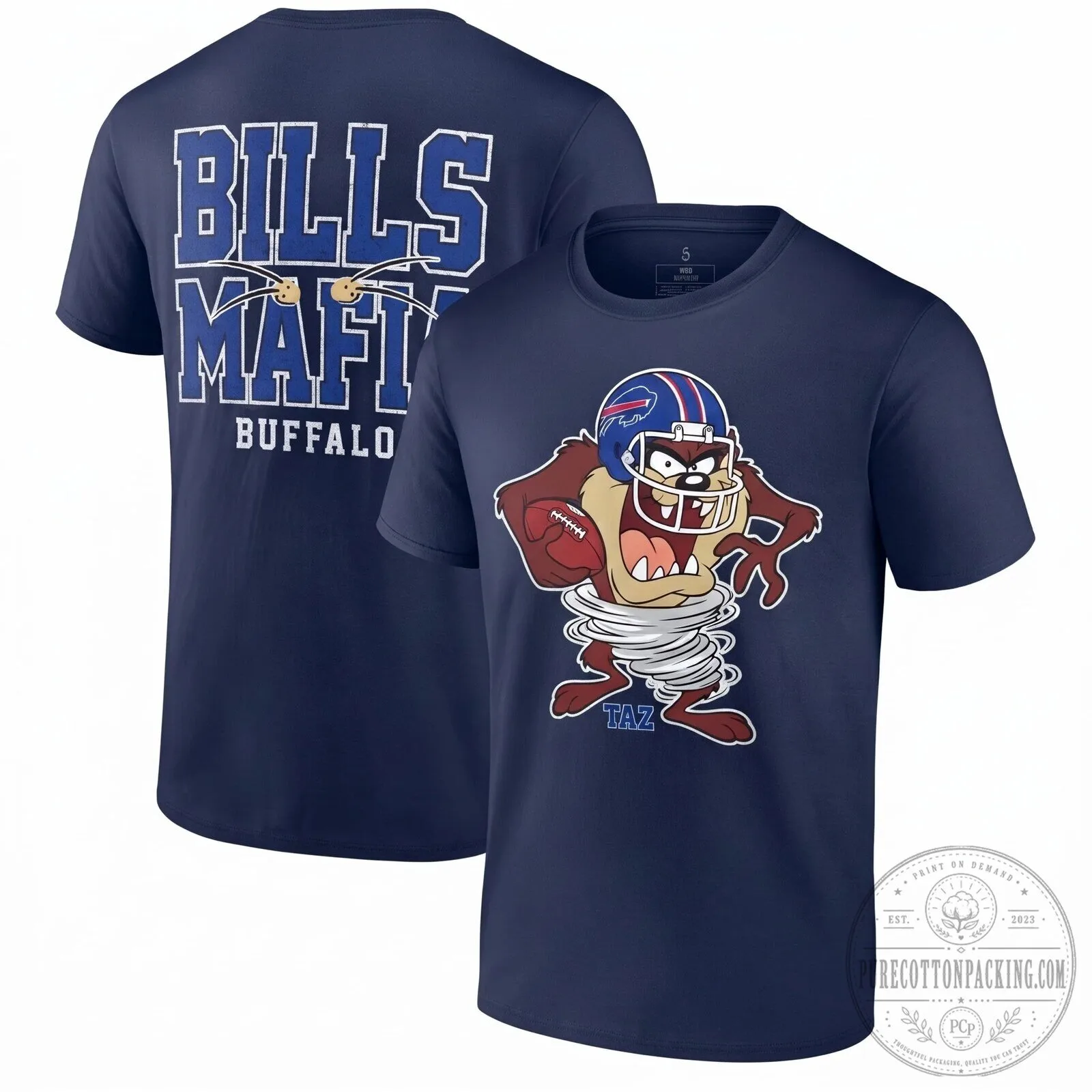 Buffalo Bills Tazmanian Devil Looney Tunes Football Mafia Graphic T-Shirt 8 Buffalo Bills Tazmanian Devil Looney Tunes Football Mafia Graphic T-Shirt