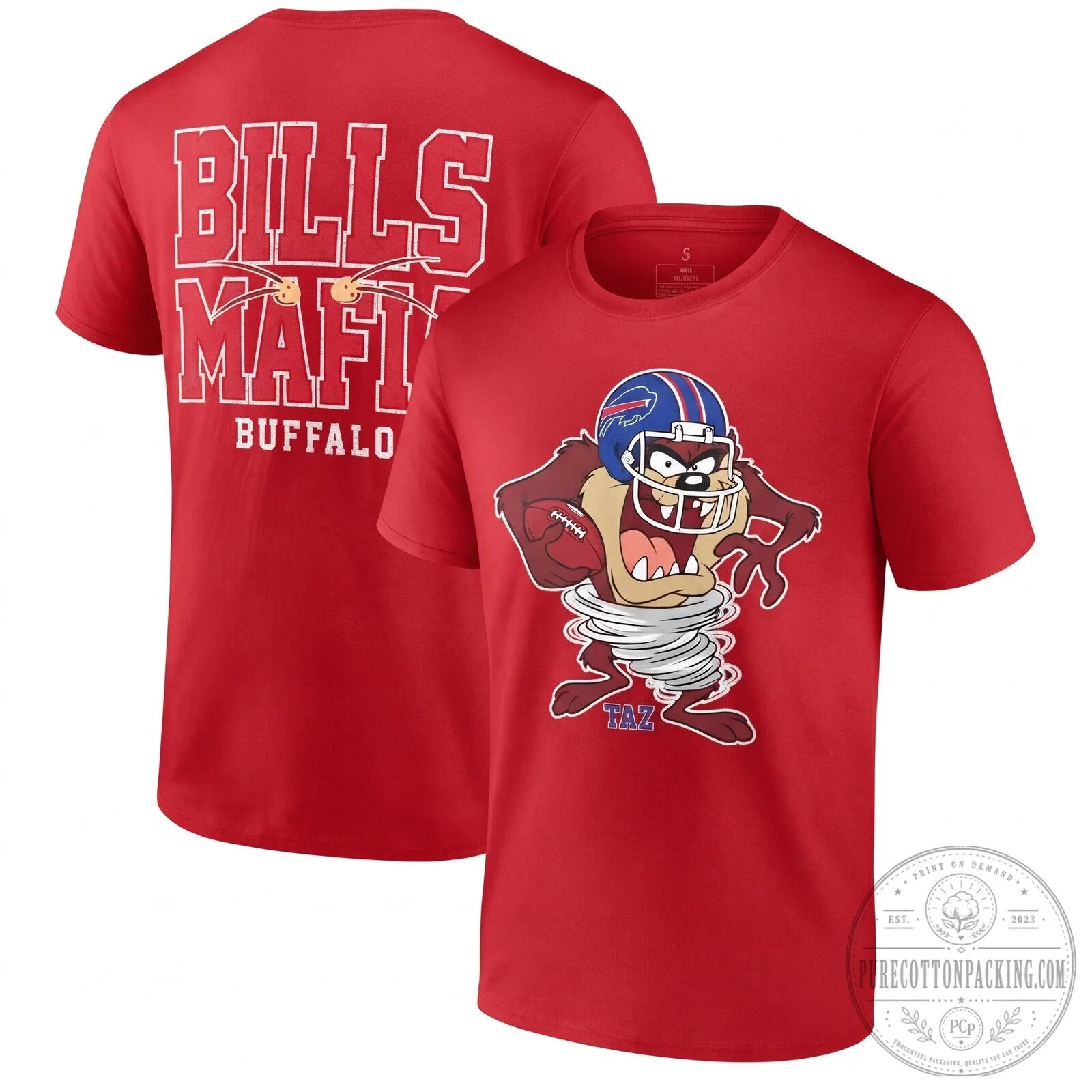 Buffalo Bills Tazmanian Devil Looney Tunes Football Mafia Graphic T-Shirt 9 Buffalo Bills Tazmanian Devil Looney Tunes Football Mafia Graphic T-Shirt