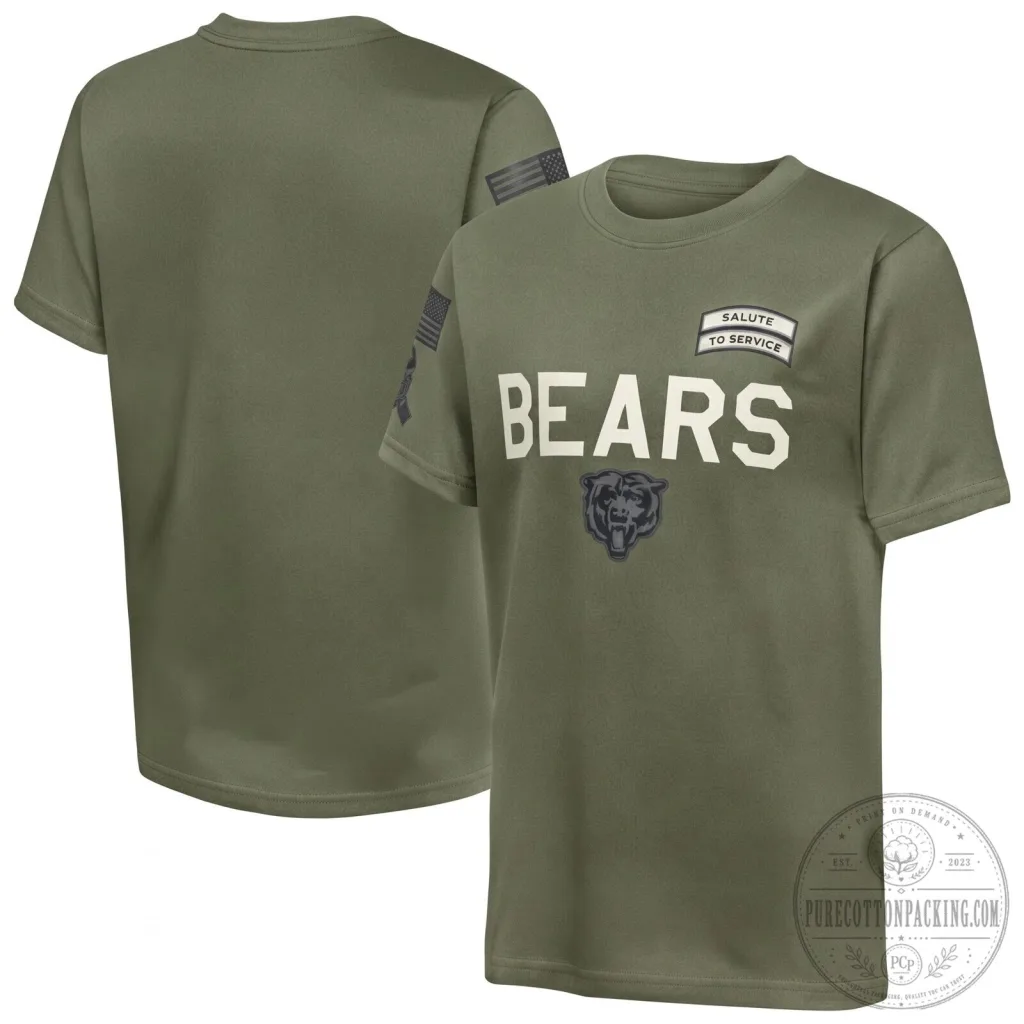 Chicago Bears Salute To Service 2026 Edition Military Green T-Shirt Chicago Bears Salute To Service 2026 Edition Military Green T-Shirt