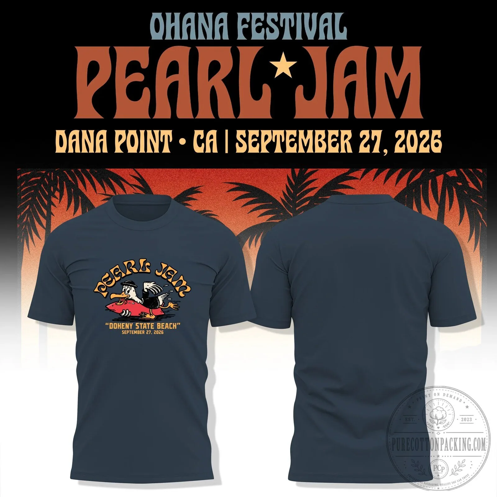 Pearl Jam Ohana Festival Dana Point California September 27 2026 Concert T-Shirt