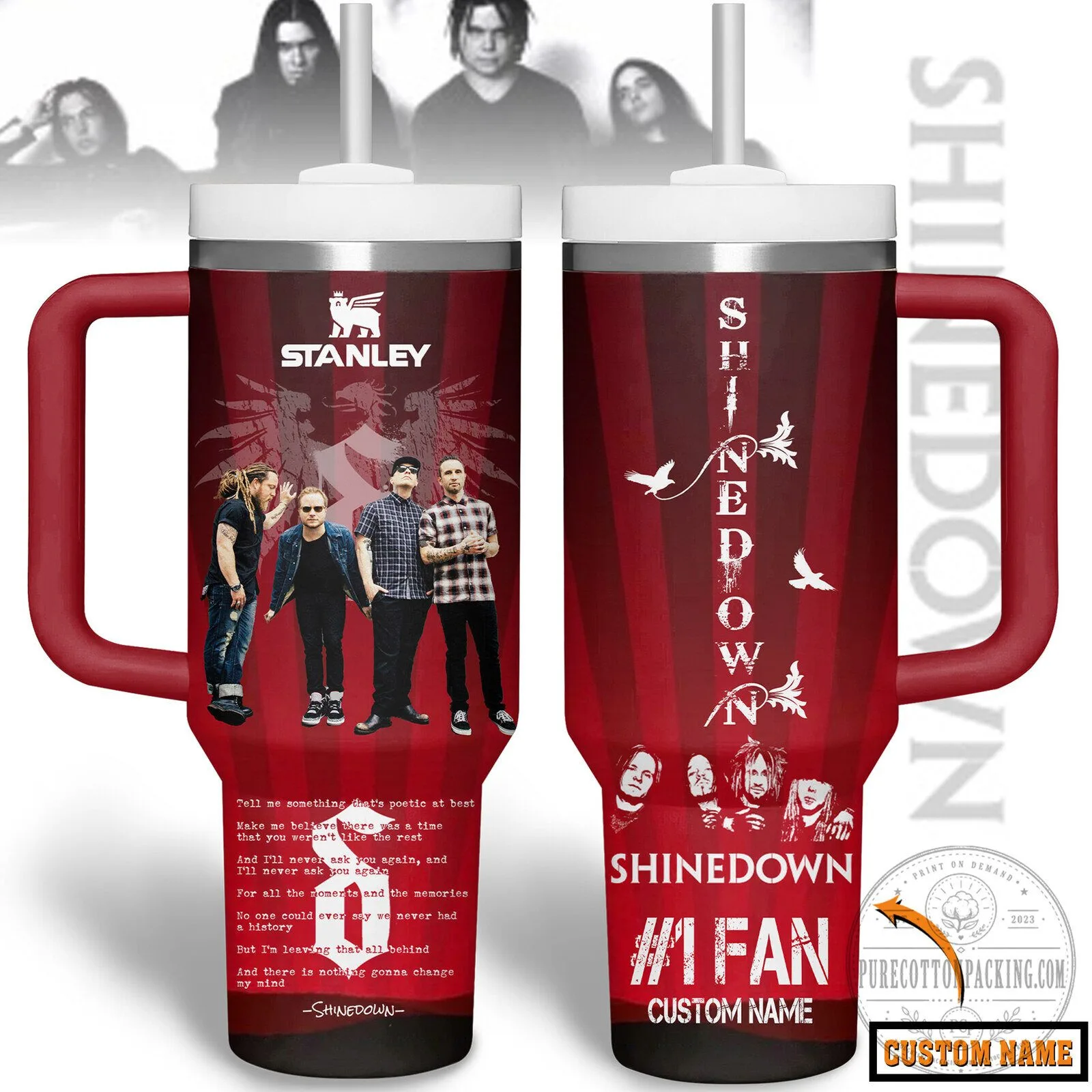 Shinedown Band Music Group Stanley Style Tumbler with Handle