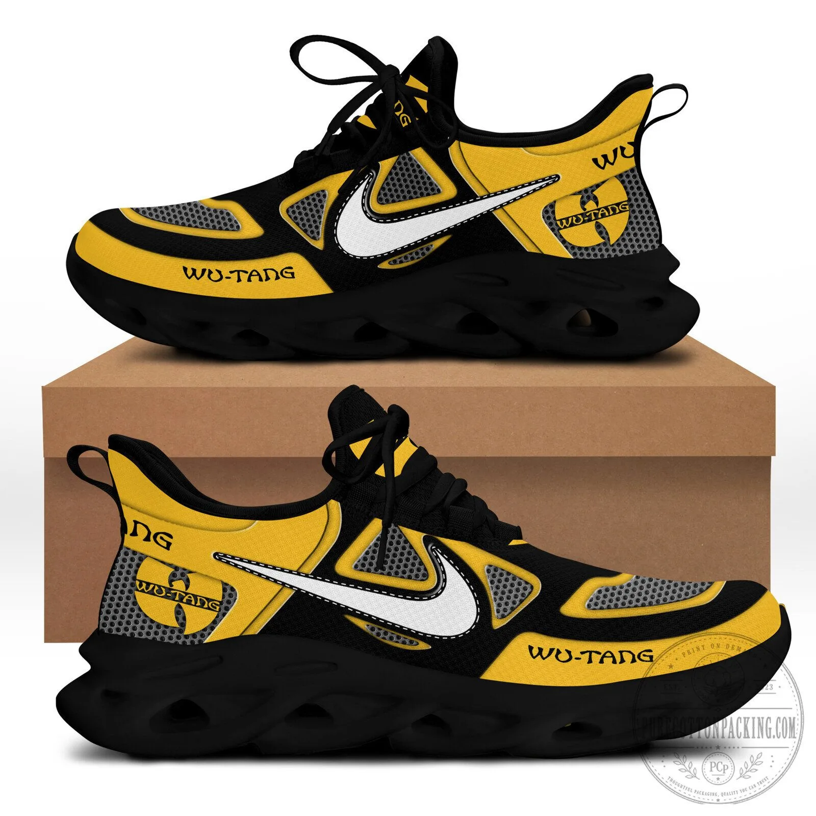 Wu-Tang Clan Yellow and Black Mesh Running Shoes