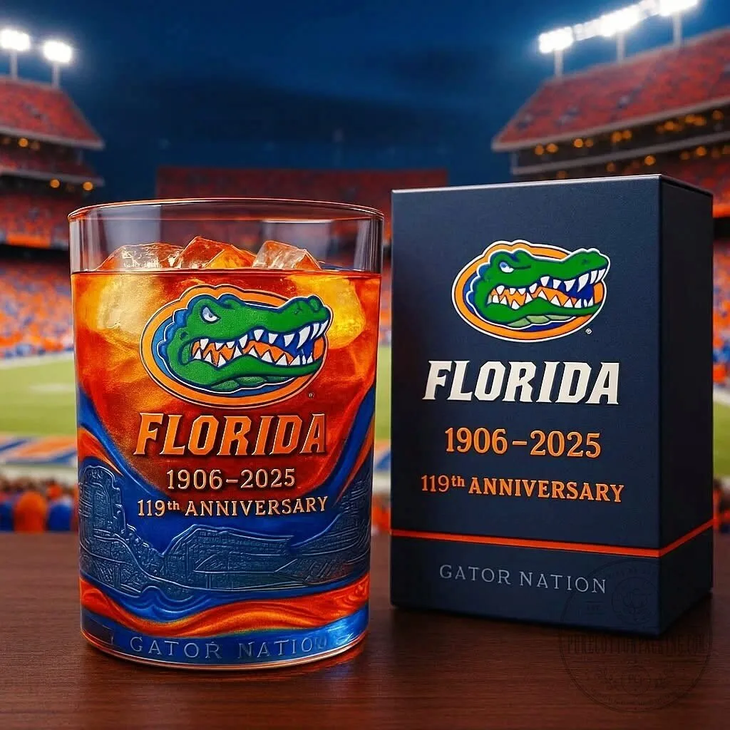 Florida Gators 119th Anniversary 1906-2025 Gator Nation Drinking Glass