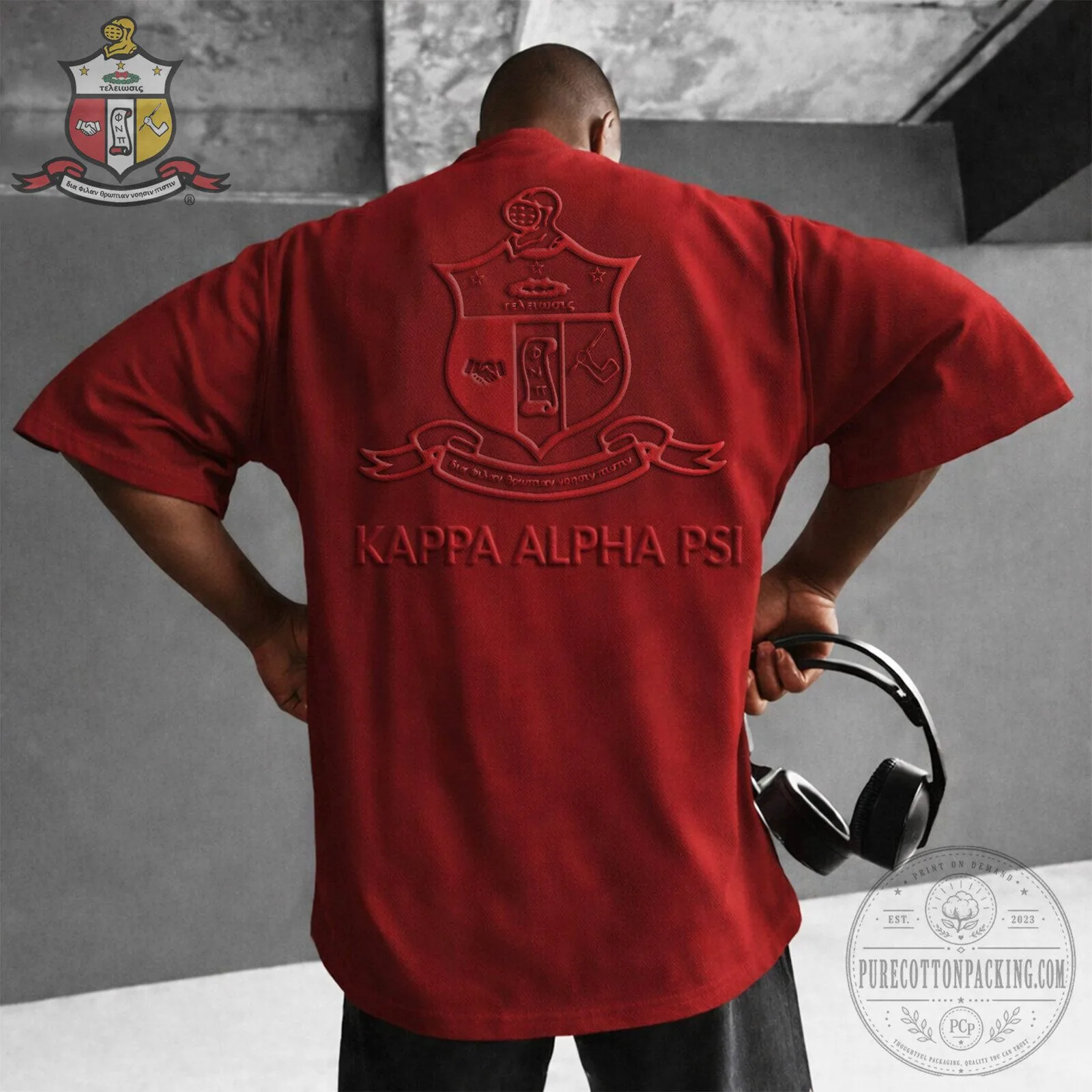 Kappa Alpha Psi Fraternity Incorporated Red Embossed T-Shirt