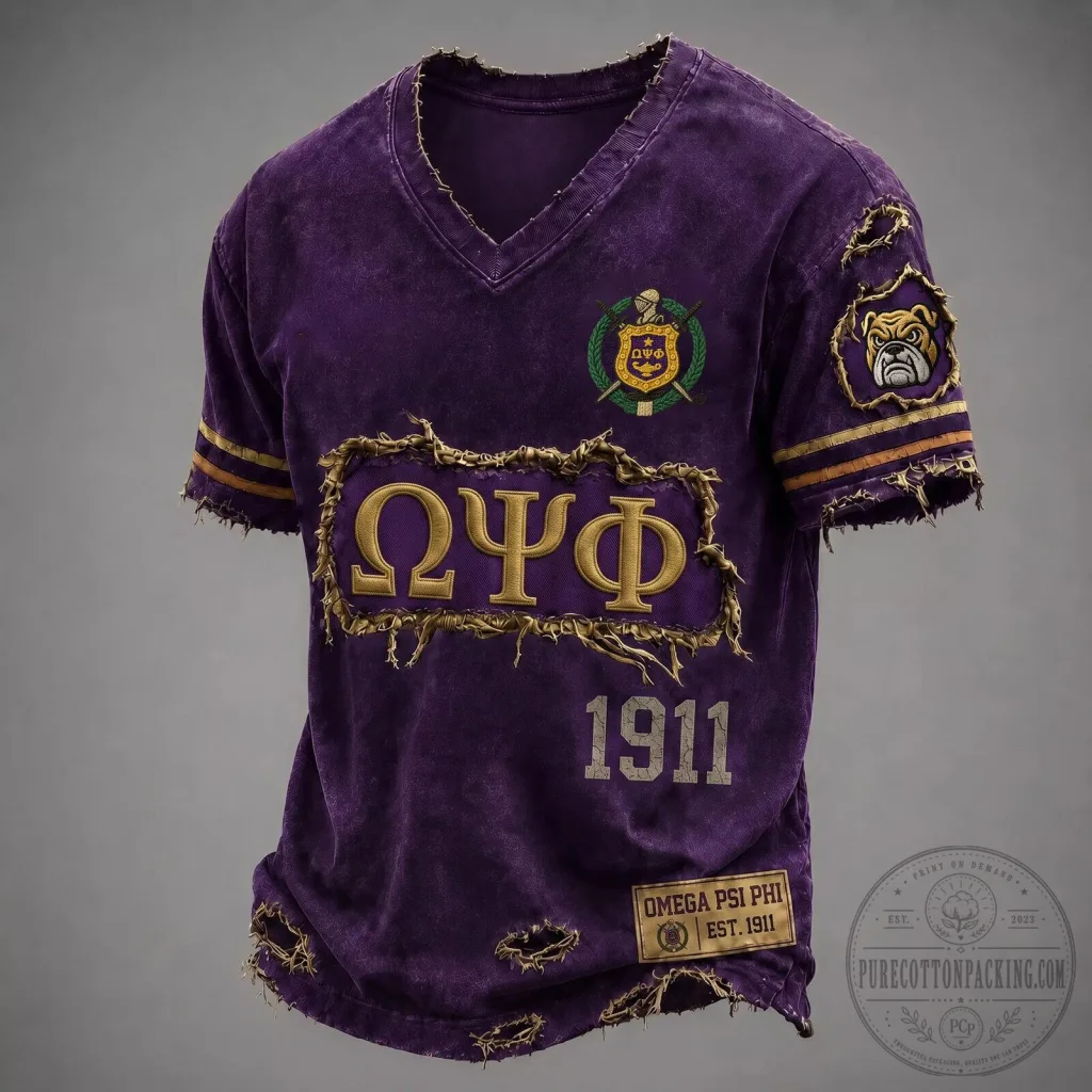 Omega Psi Phi Fraternity Vintage Distressed Purple T-Shirt Omega Psi Phi Fraternity Vintage Distressed Purple T-Shirt