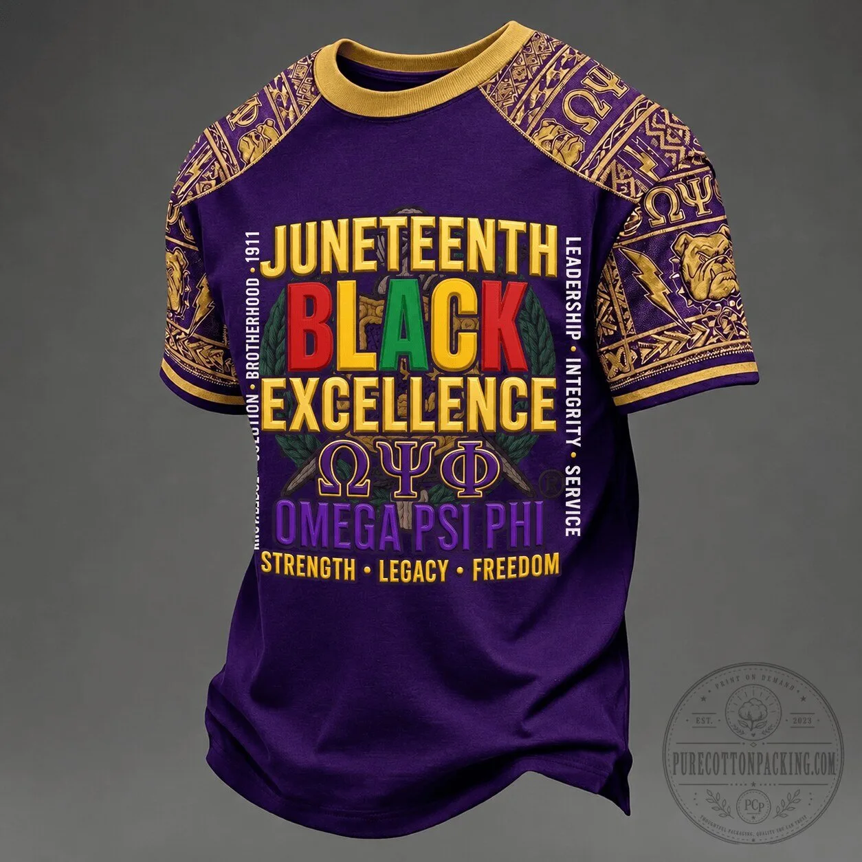 Juneteenth Black Excellence Omega Psi Phi Fraternity T-Shirt
