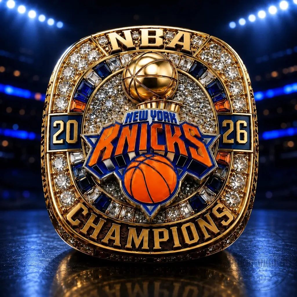 New York Knicks 2026 NBA Basketball Champions Gold Ring New York Knicks 2026 NBA Basketball Champions Gold Ring