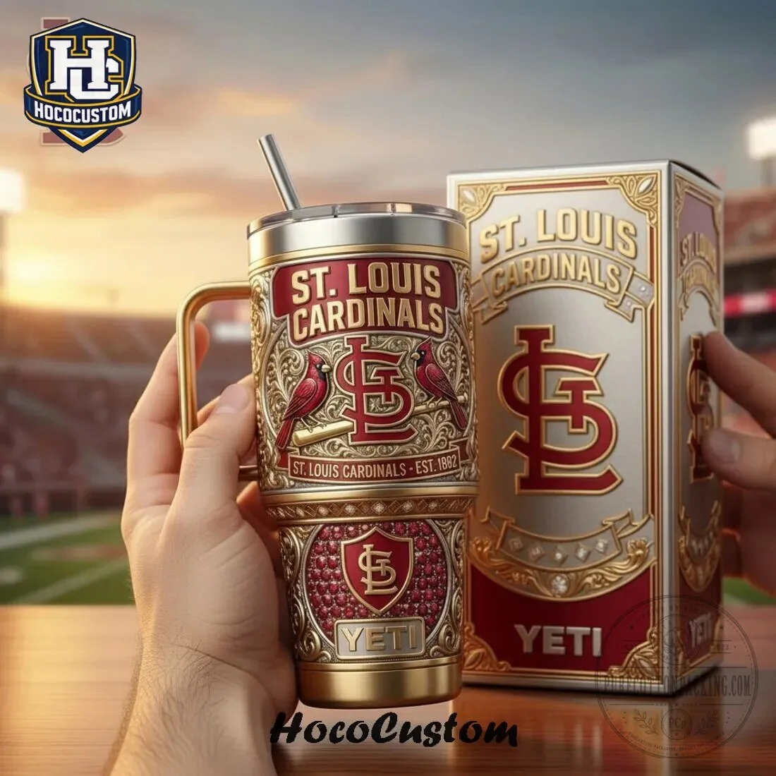 St. Louis Cardinals Yeti 26 oz Tumbler, Luxury Embossed Commemorative Travel Mug