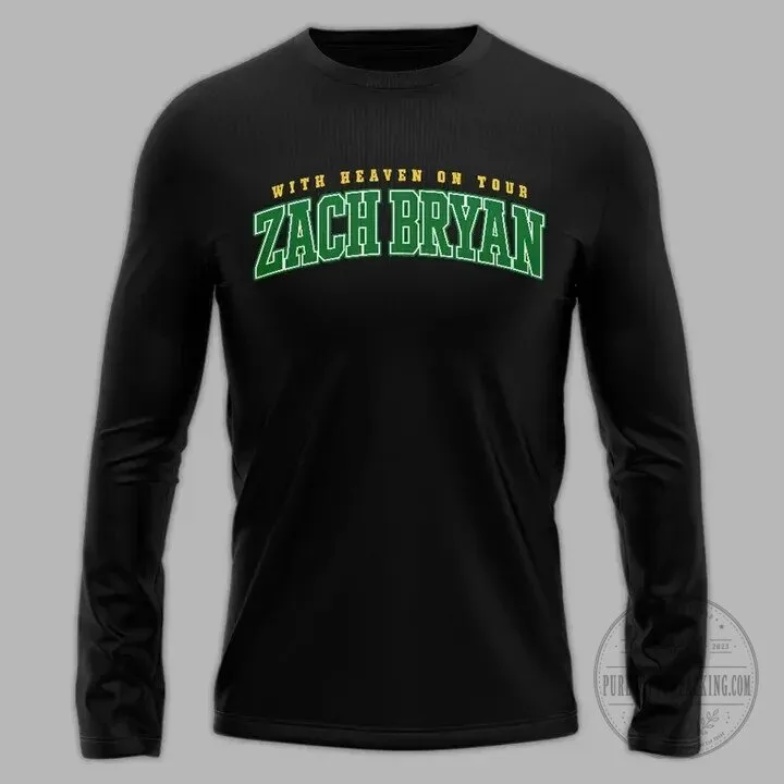 Zach Bryan With Heaven On Tour Autzen Stadium Long Sleeve T-Shirt 4 Zach Bryan With Heaven On Tour Autzen Stadium Long Sleeve T-Shirt