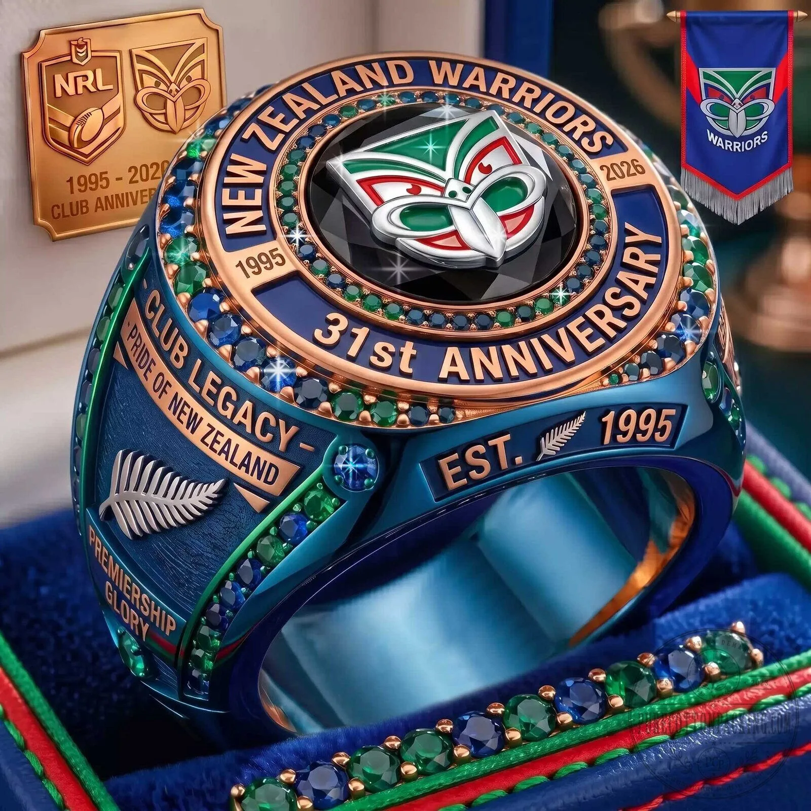New Zealand Warriors 31st Anniversary Rugby League Club Legacy Ring