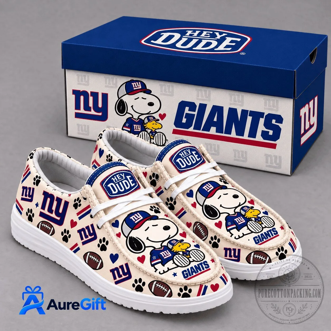 New York Giants Snoopy Hey Dude Shoes