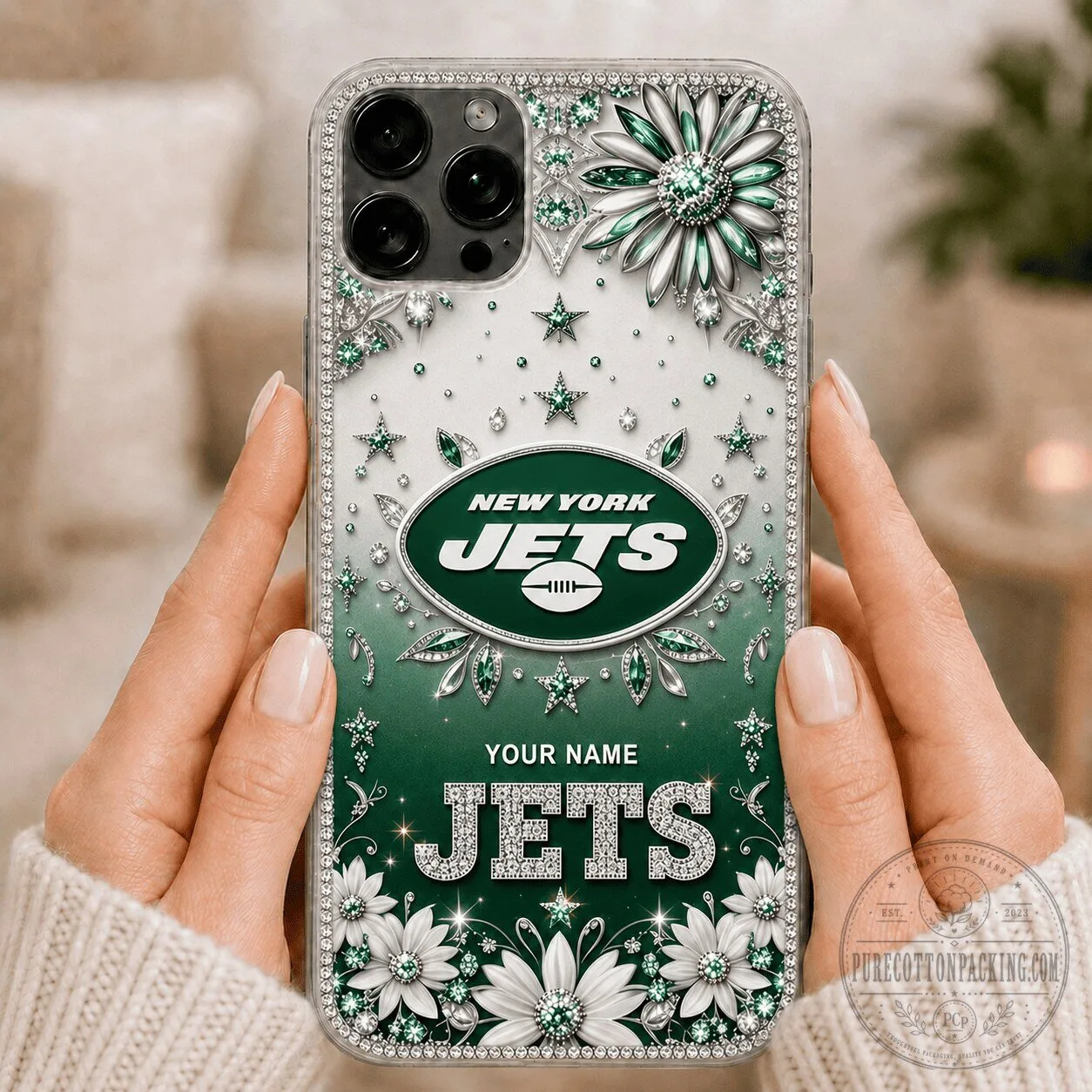 New York Jets Personalized Custom Name Bling Diamond Design Phone Case 1 New York Jets Personalized Custom Name Bling Diamond Design Phone Case